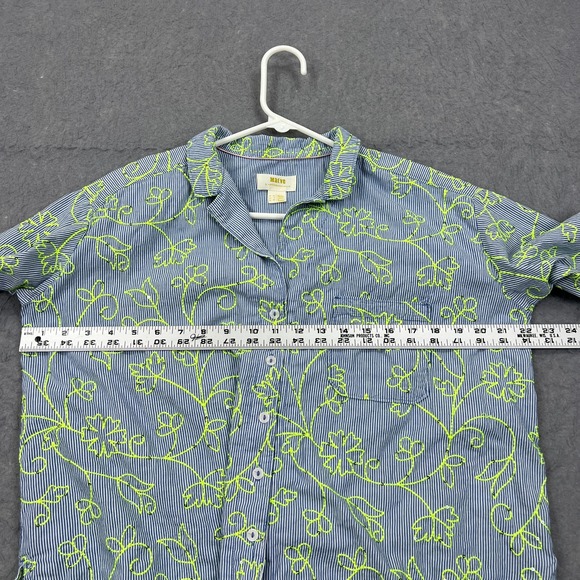 Maeve Anthropologie Clarissa Blouse Women's 6 Blue Striped Floral Button Up Top* - Picture 5 of 11